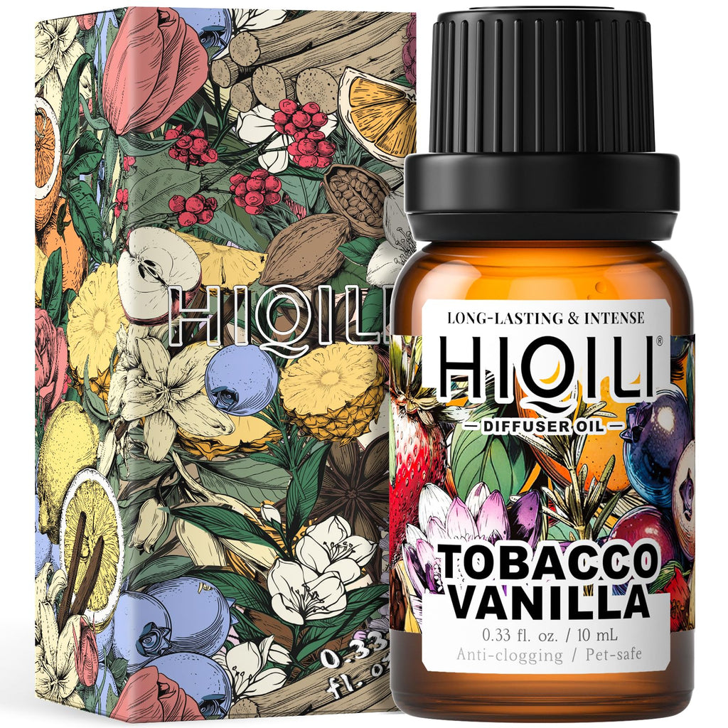 HIQILI Tobacco Vanilla Fragrance Oil – Diffuser & Humidifier Refill, Hotel-Grade Scent, 0.34 fl oz