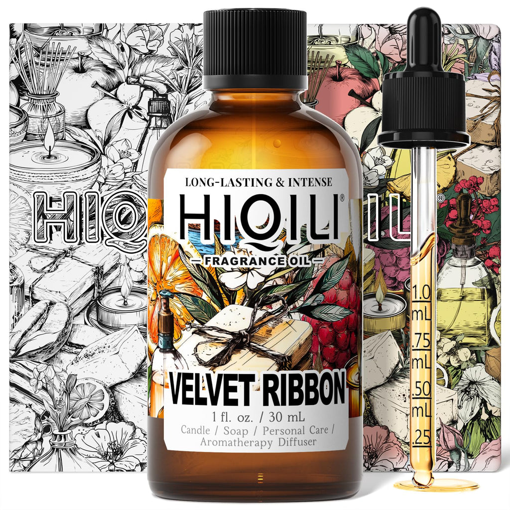 HIQILI Velvet Ribbon Fragrance Oil – Rich Floral Scent with Jasmine, Vanilla & Tuberose for Diffusers & DIY (1 Fl Oz)