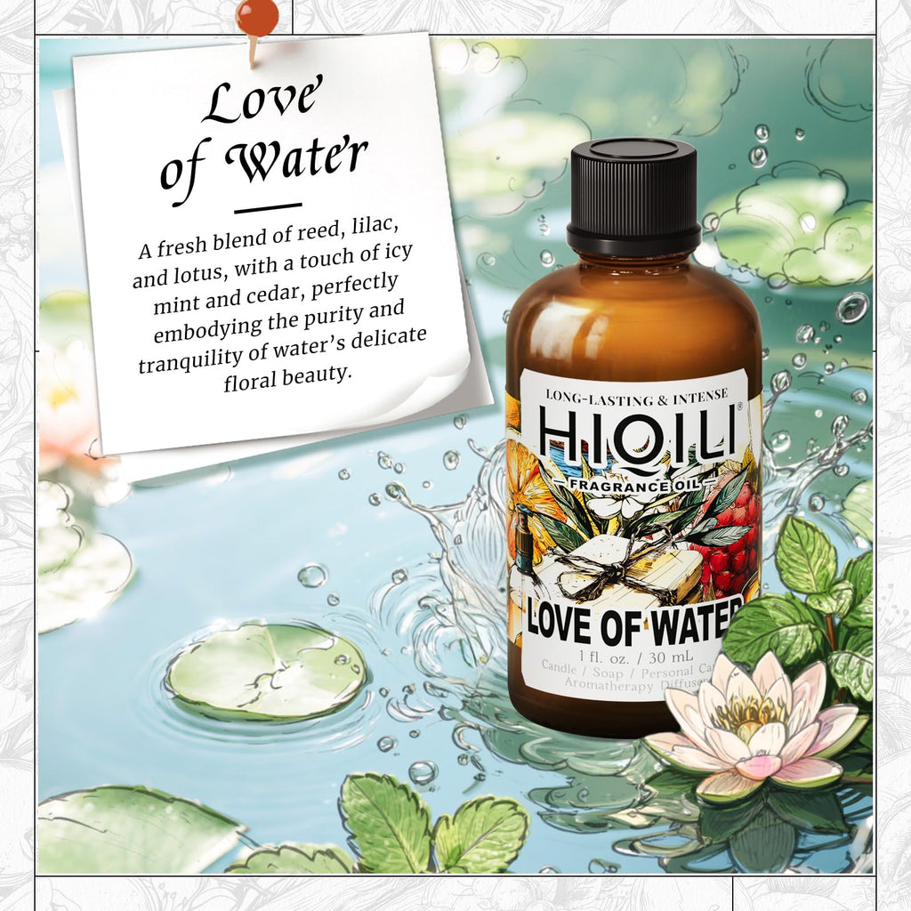 HIQILI Love of Water Fragrance Oil for Aromatherapy Diffuser — Inspired by Kenzo's L'Eau | 1 Fl Oz