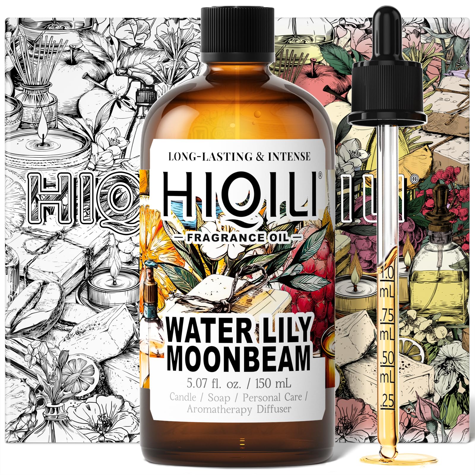 HIQILI Water Lily Moonbeam Fragrance Oil – Diffuser, Candles, Soap (5.07 fl oz)