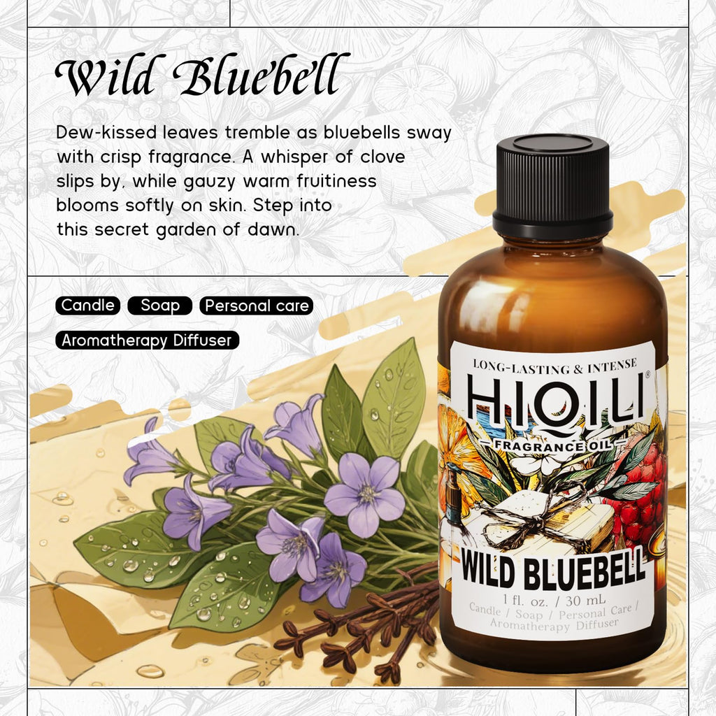 HIQILI Wild Bluebell Fragrance Oil – 1oz for Candles, Soaps, Diffusers