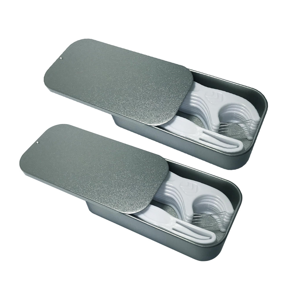 HIROJOY Dental Flosser Portable Case – 2 Pack of 20 Fold-Out Floss Picks for Travel