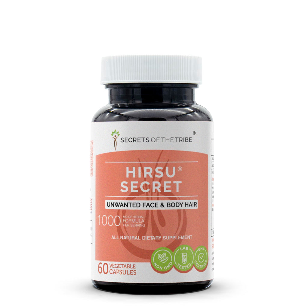 Hirsu Secret 60 Capsules - 1000 mg Herbal Hair Support for Unwanted Hair