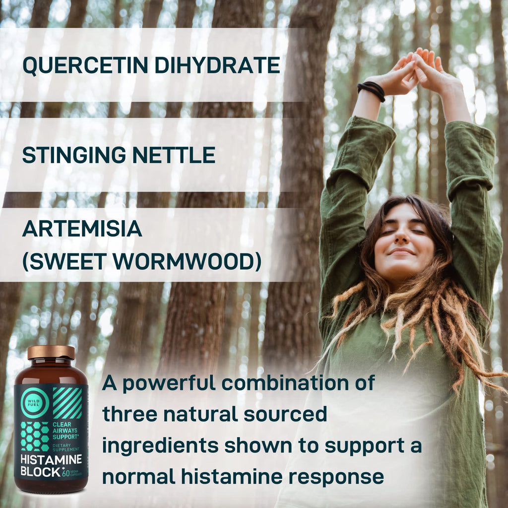 Histamine Block Flavonoids Supplements – Quercetin, Nettle & Artemisia – Seasonal Allergy Support – 60 Caps