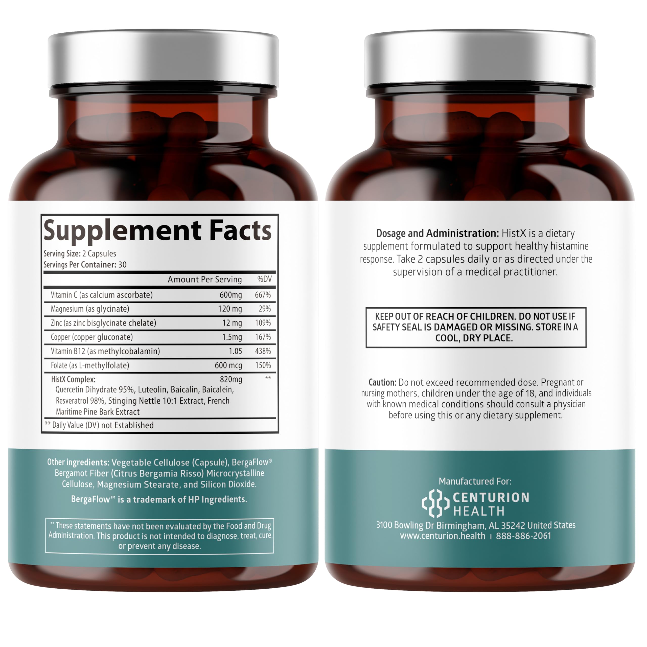 Histx Support Supplement – Quercetin, Stinging Nettle, Vitamin C & Pine Bark | 60 Vegan Capsules