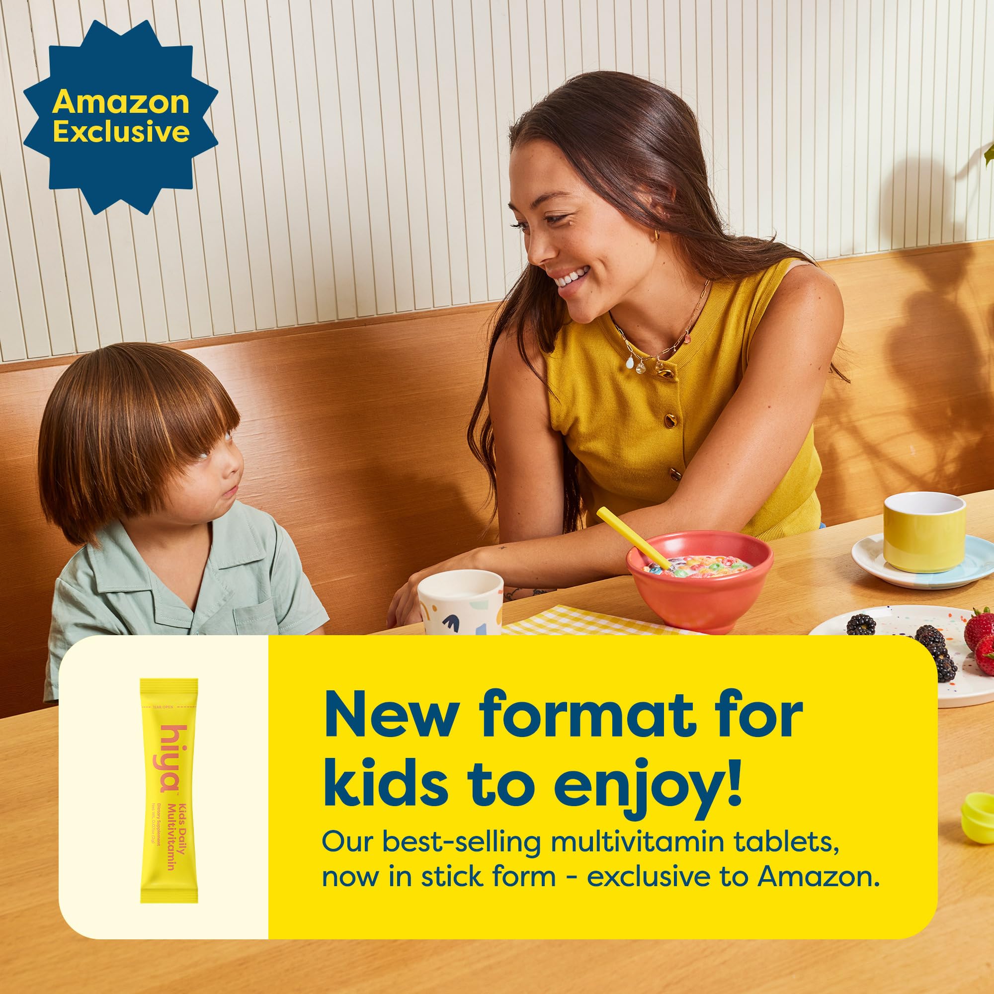 Hiya Kids Multivitamin – 15+ Vitamins for Ages 2+ | 0g Sugar | 20 Sticks