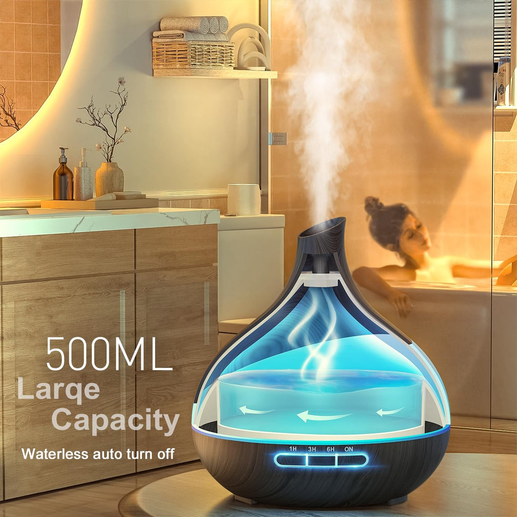HJTHJT 500ML Essential Oil Diffuser with Remote – 14-Color LED Night Light