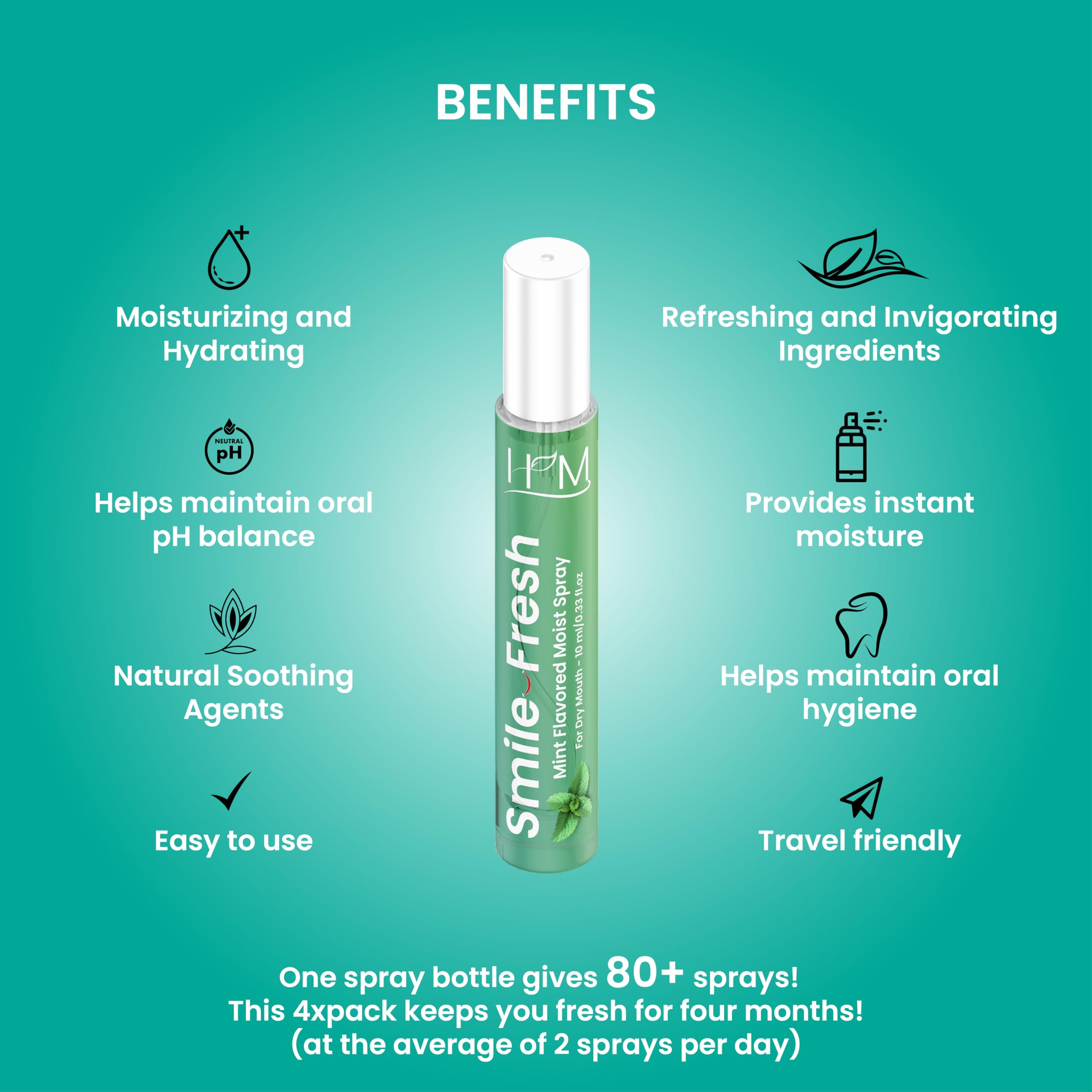 HM Dry Mouth Flavoured Spray Xylitol - Alcohol Free | Hydration & Saliva
