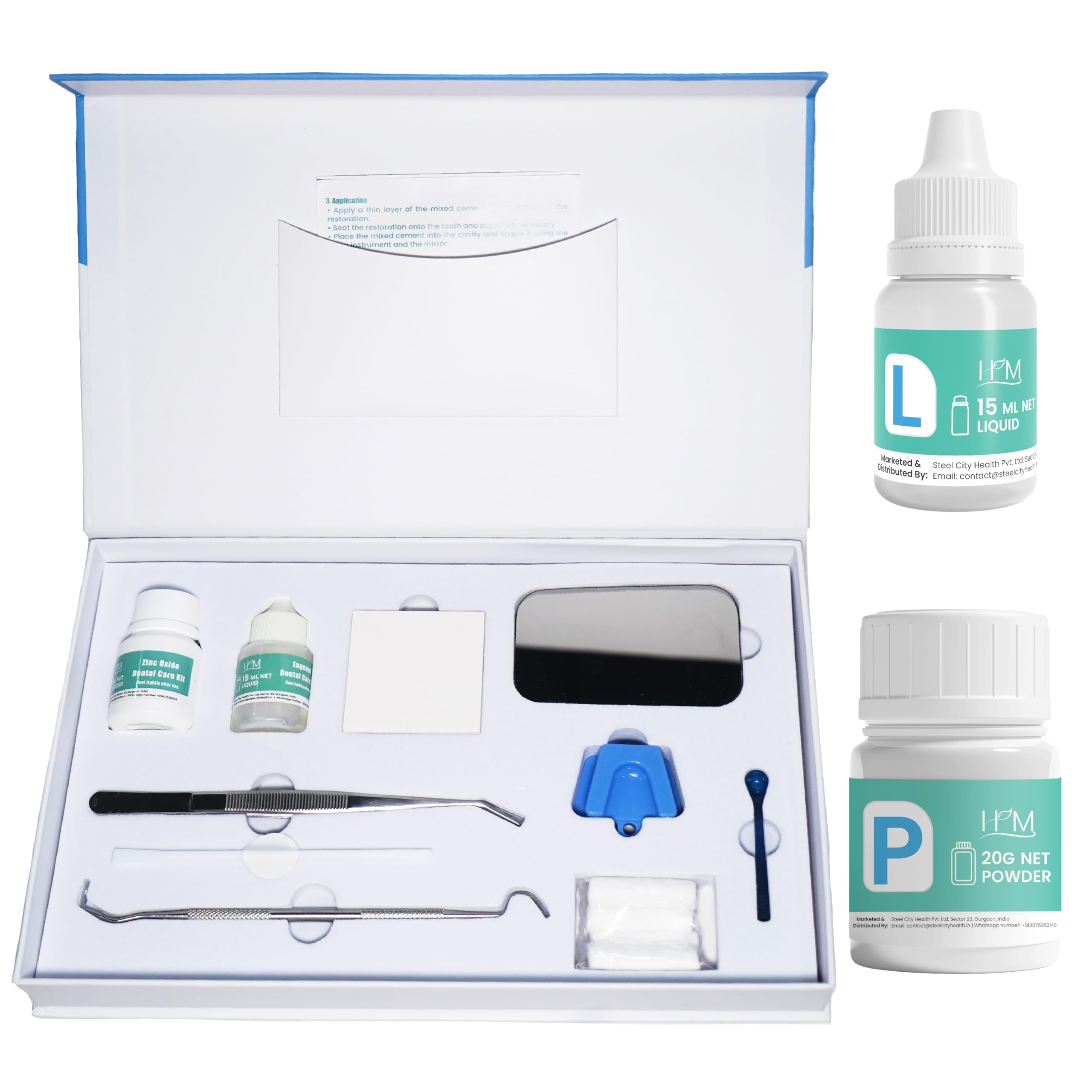 HM Zinc Oxide Eugenol Dental Cement Kit | DIY Self-Curing Tooth Repair & Emergency Care