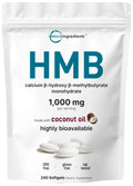 HMB 1,000mg | 240 Softgels with Coconut Oil | Highly Bioavailable | HMB Supplements for Men & Women