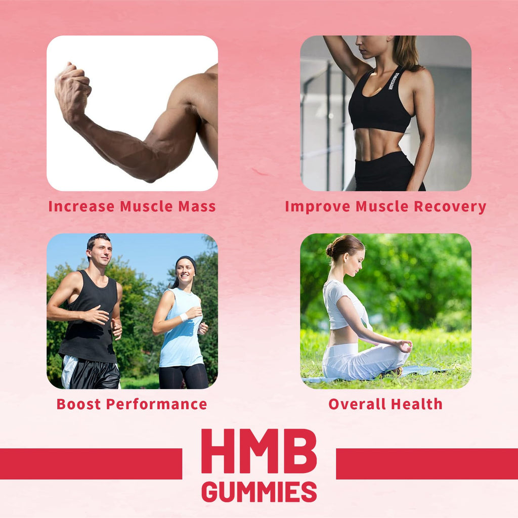 HMB & Leucine Gummies for Men & Women - Sugar Free Peach 90 Gummies