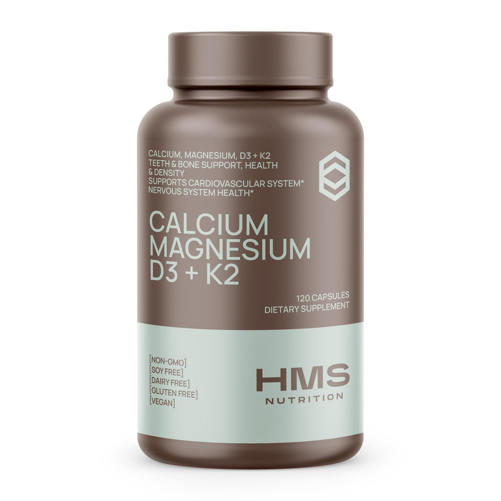Calcium Magnesium D3 + K2 for Bone Health – HMS Nutrition | 120 Capsules