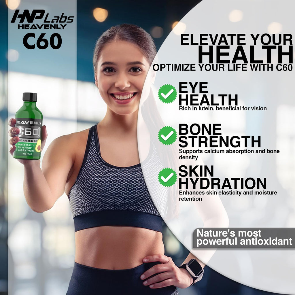 HNP Labs C60 Avocado Oil – Organic Cold-Pressed, USA Made, GMP Certified