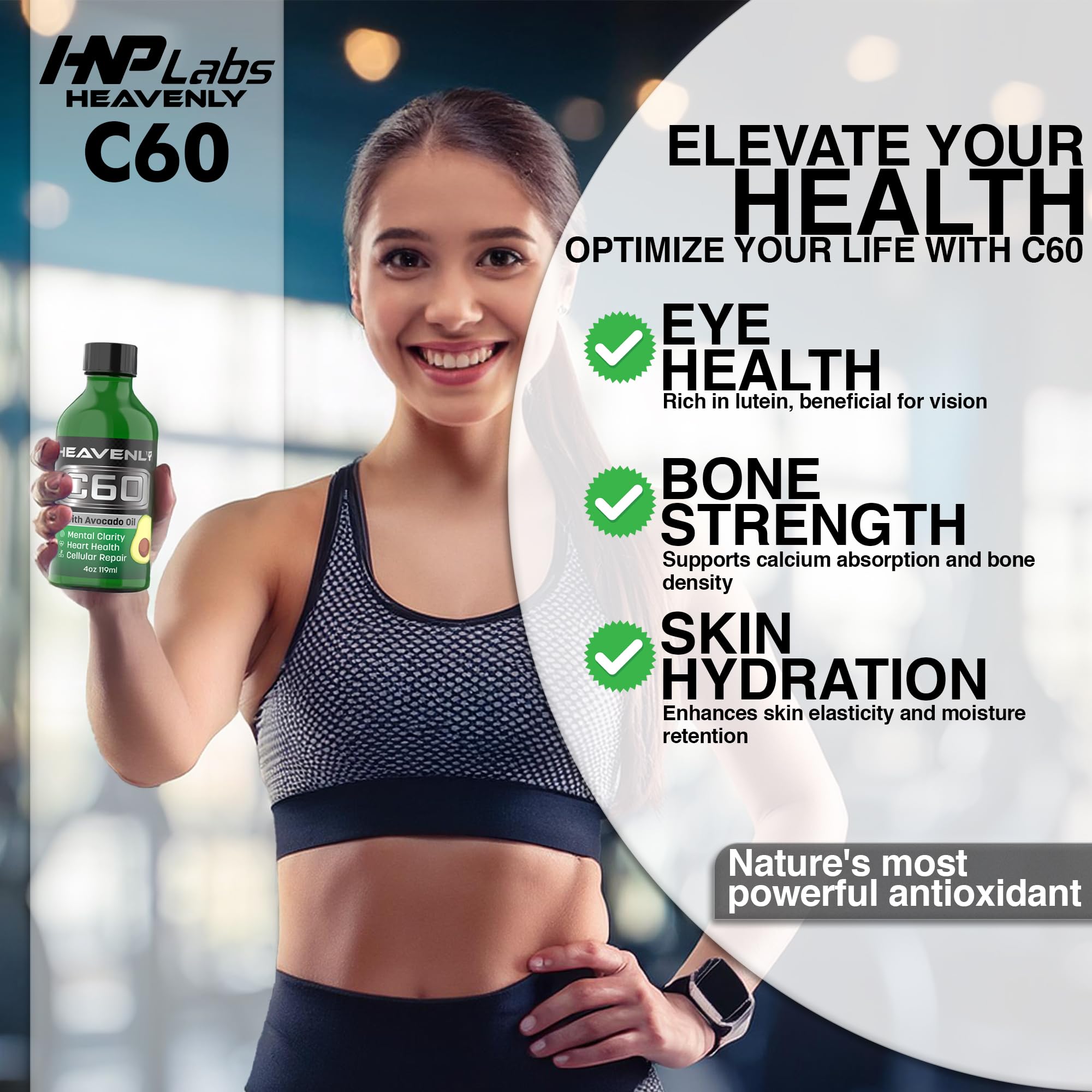 HNP Labs C60 Avocado Oil – Organic Cold-Pressed, USA Made, GMP Certified