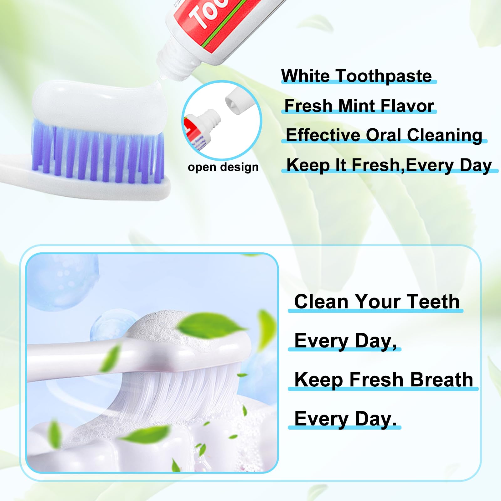 HOIQIRY 100 Tubes Extra Small Travel Toothpaste – Mint, 0.35 oz/10 g Bulk Singles for Hotels & Travel