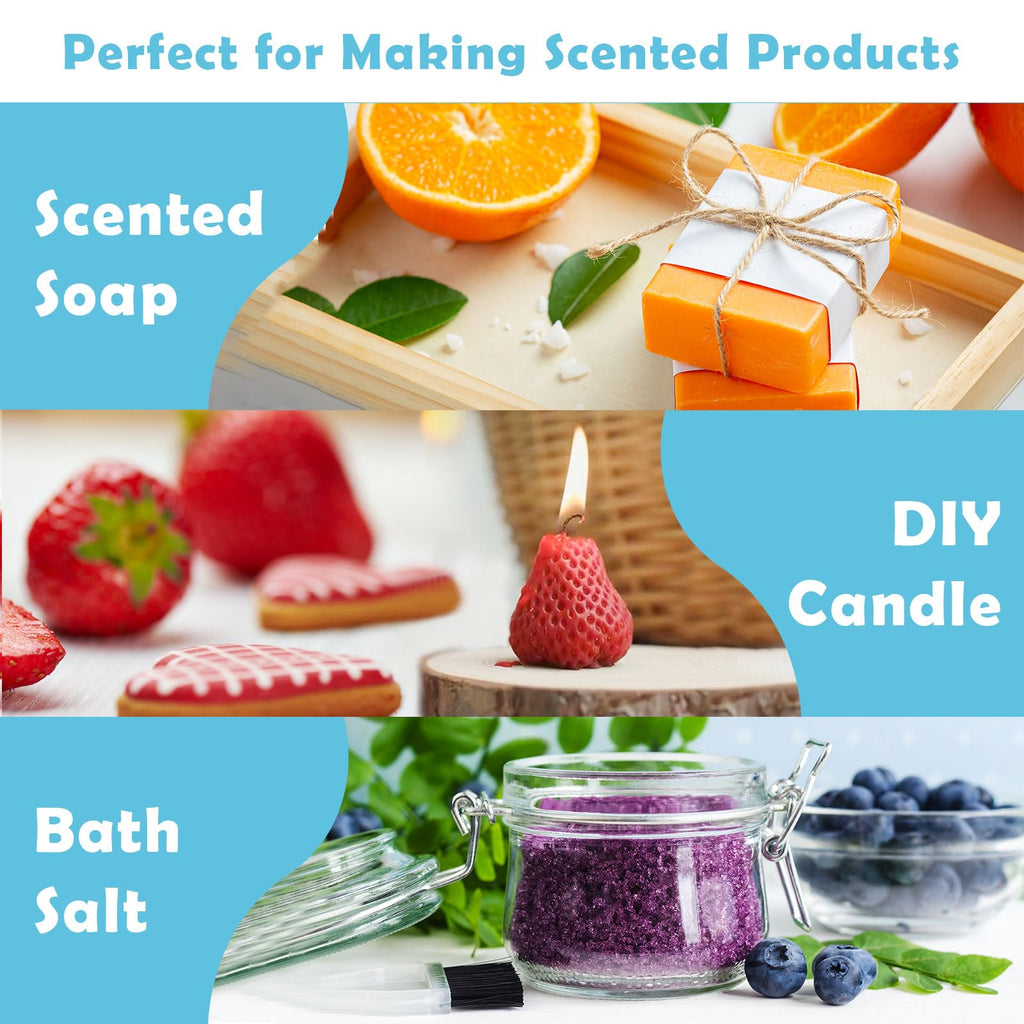Holamay Fruit Essential Oils Set – 10 x 30ml for Diffusers, Candles & Soaps