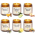 Holiday Candle Gift Set for Women – 6x7oz Soy Candles, Vanilla, Cinnamon & Cedar