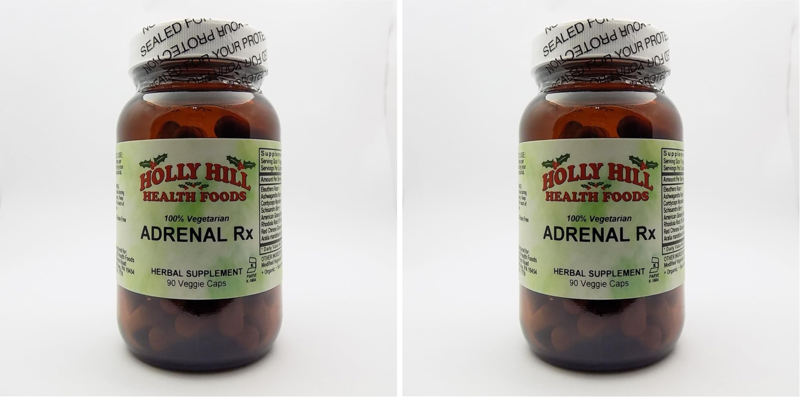 Holly Hill Health Foods – 100% Vegetarian Adrenal Rx (2-Pack) – 90 Vegetarian Capsules