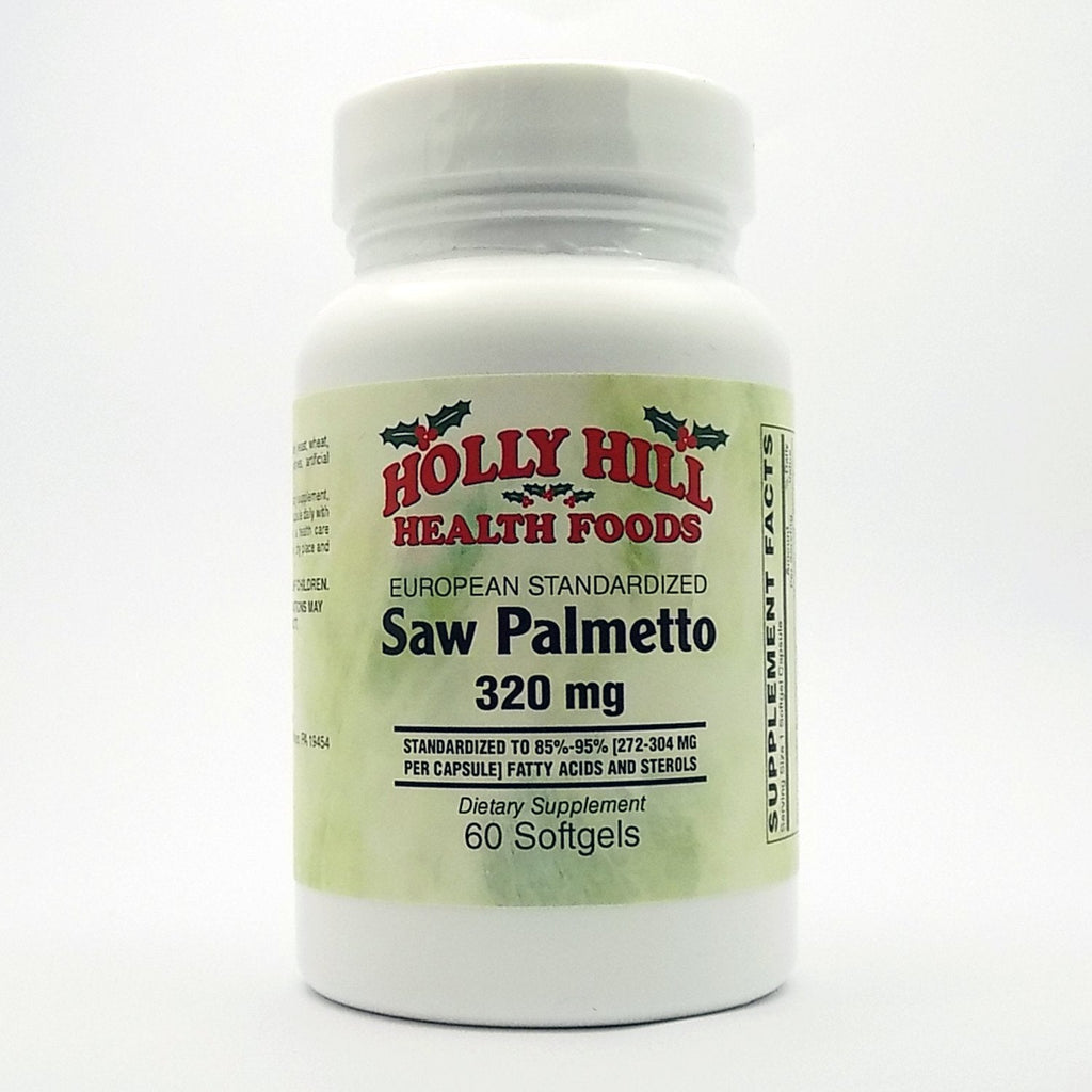Holly Hill Health Foods – European Standardized Saw Palmetto 320 MG, 60 Softgels