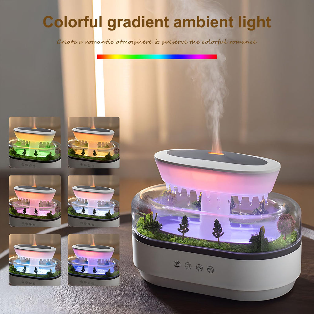 Holwim Cloud Rain Essential Oil Diffuser 250ml – 7-Color Light, Auto-Off, White Noise
