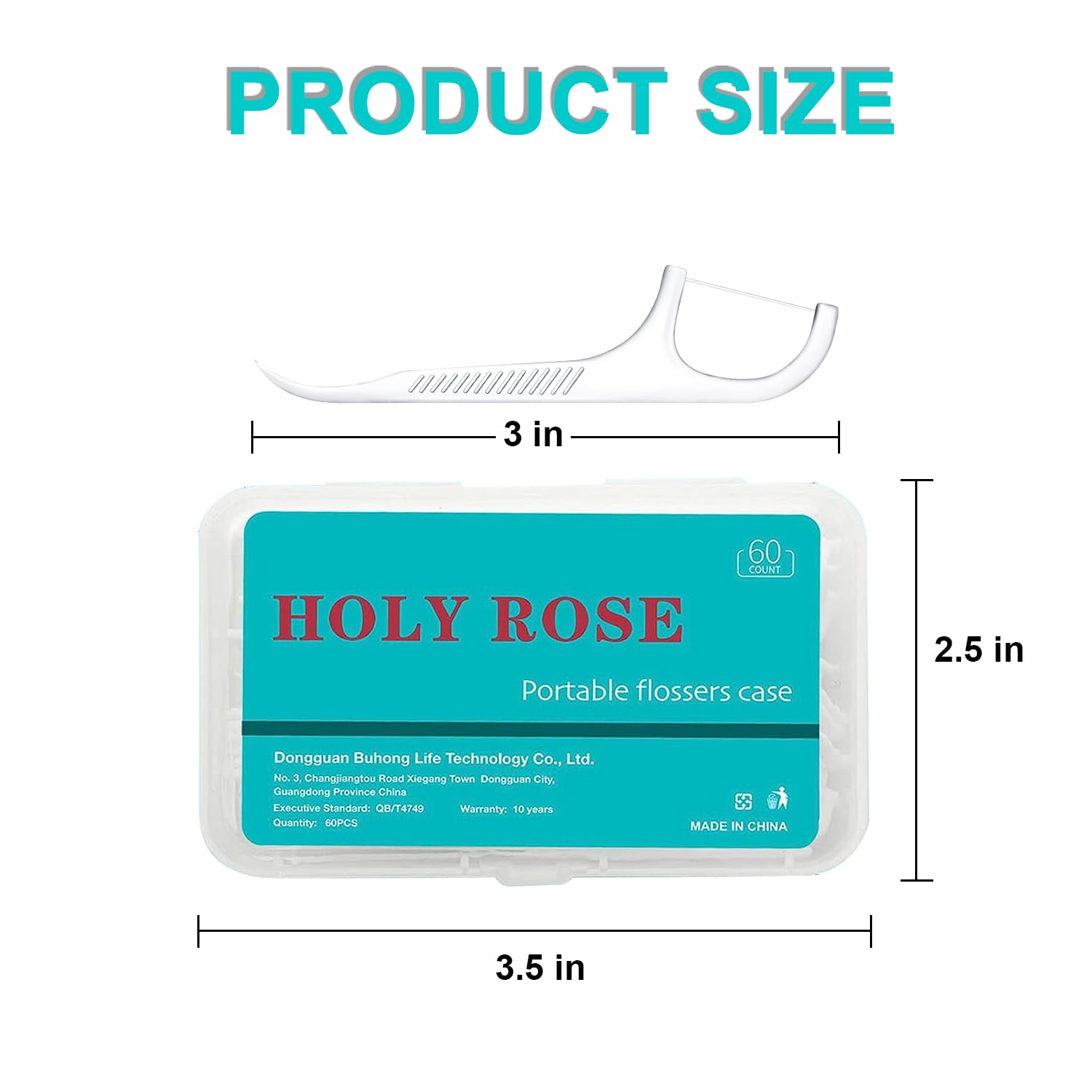 Holy Rose Portable Dental Floss Dispenser - 2 Box, 80 Count (Pink)
