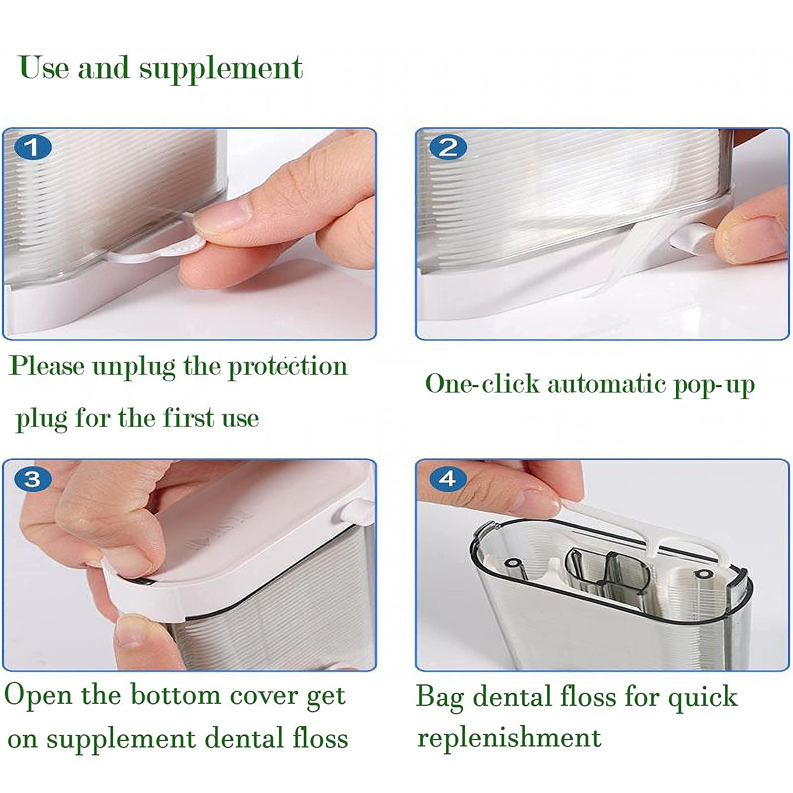 Holy Rose Dental Floss Picks Dispenser – 88 Count Pop-Up Flosser Organizer