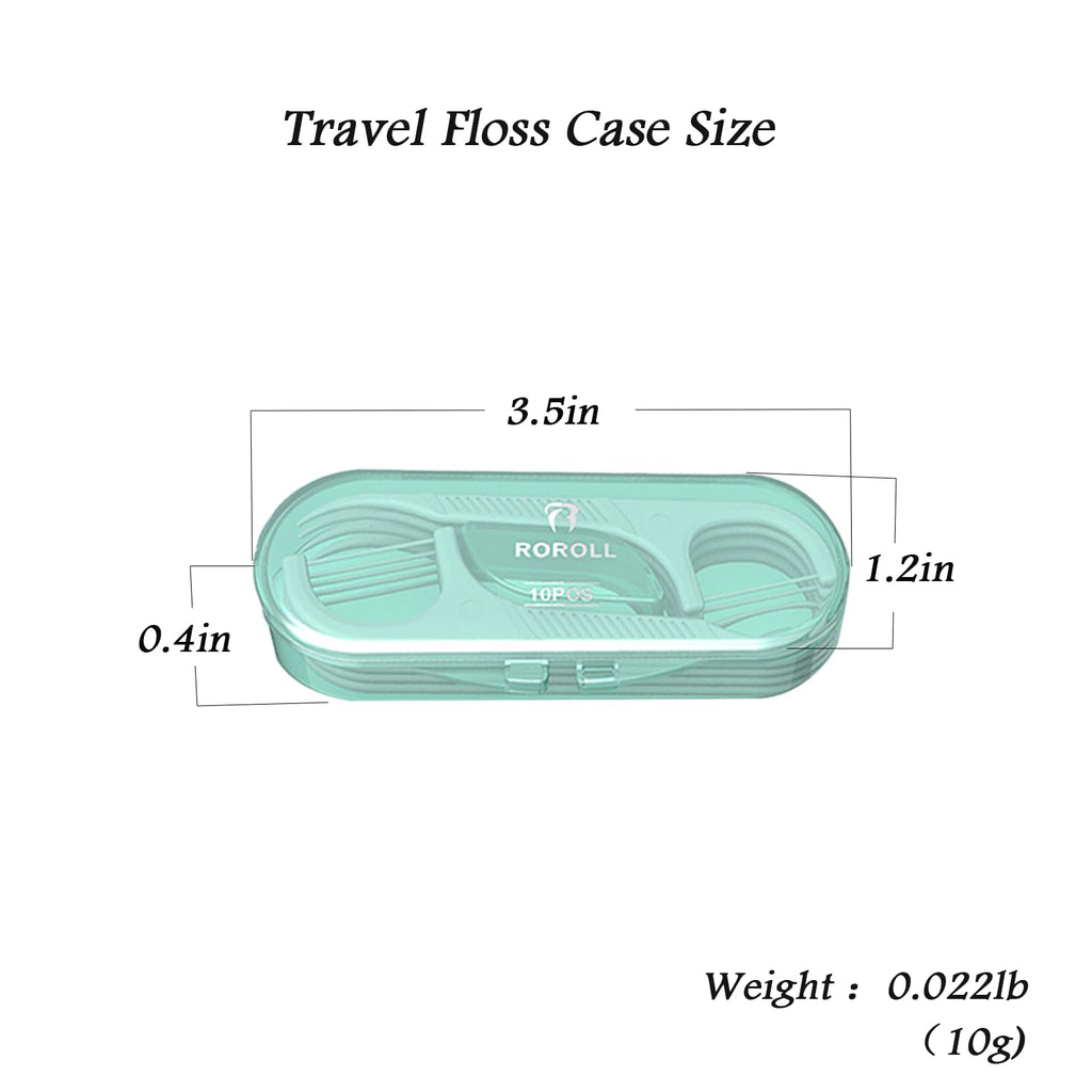 Holy Rose Dental Floss Picks – 4 Box Portable Case, 140 Count (Green Pink)