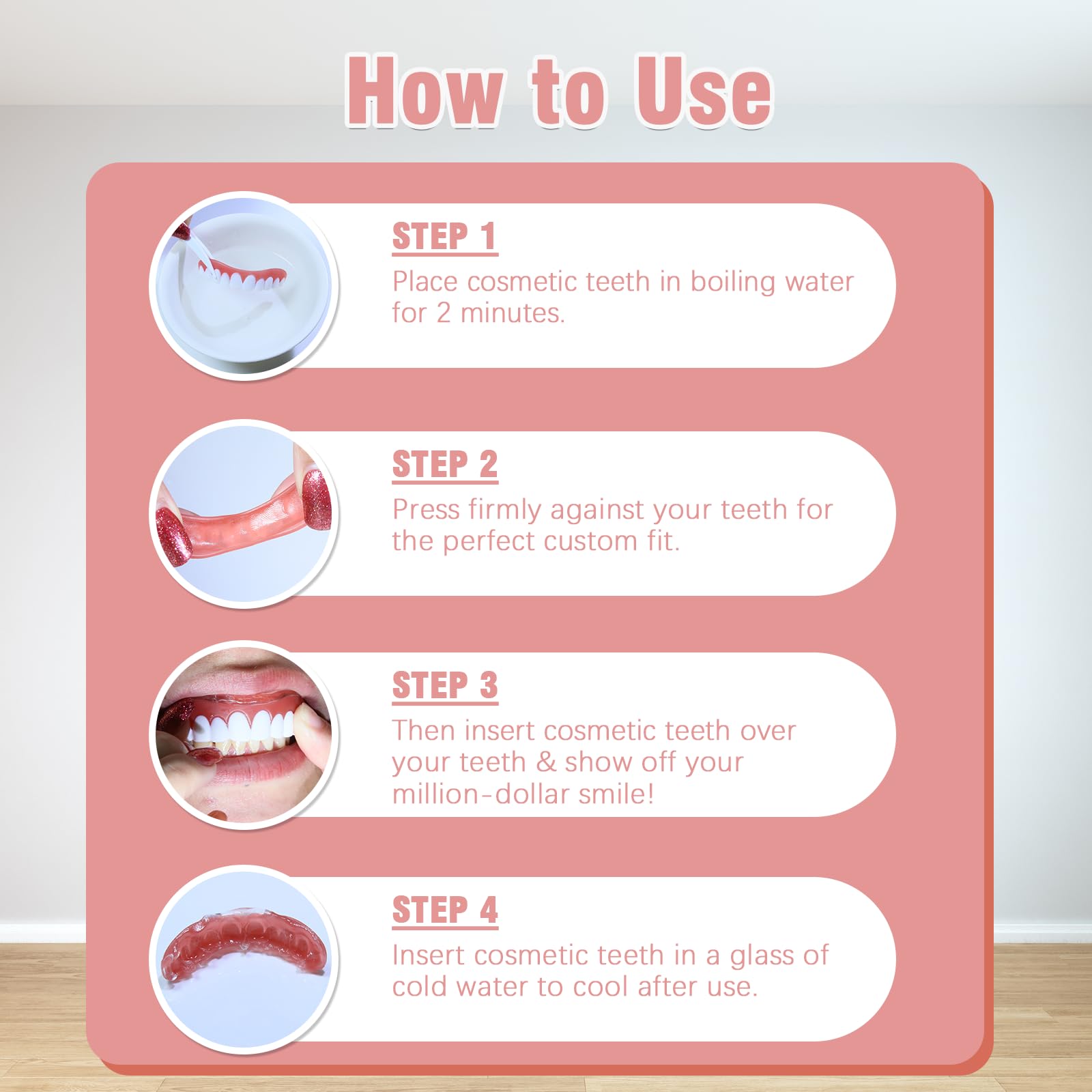 Silicone Dentures for Women and Men - Upper & Lower Veneers