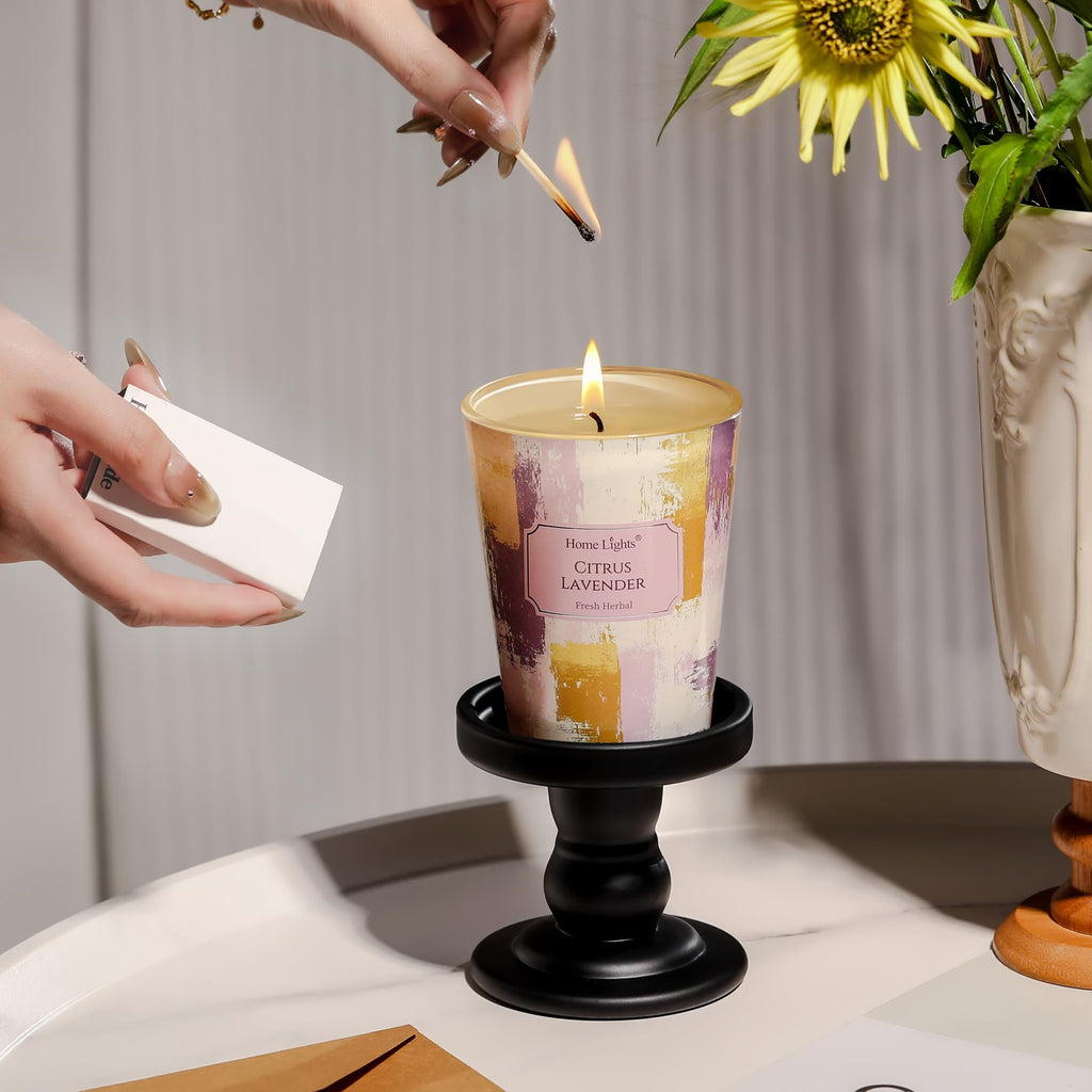 HomeLights Citrus Lavender Soy Candle 6.7oz | Minimalist Scandinavian Jar