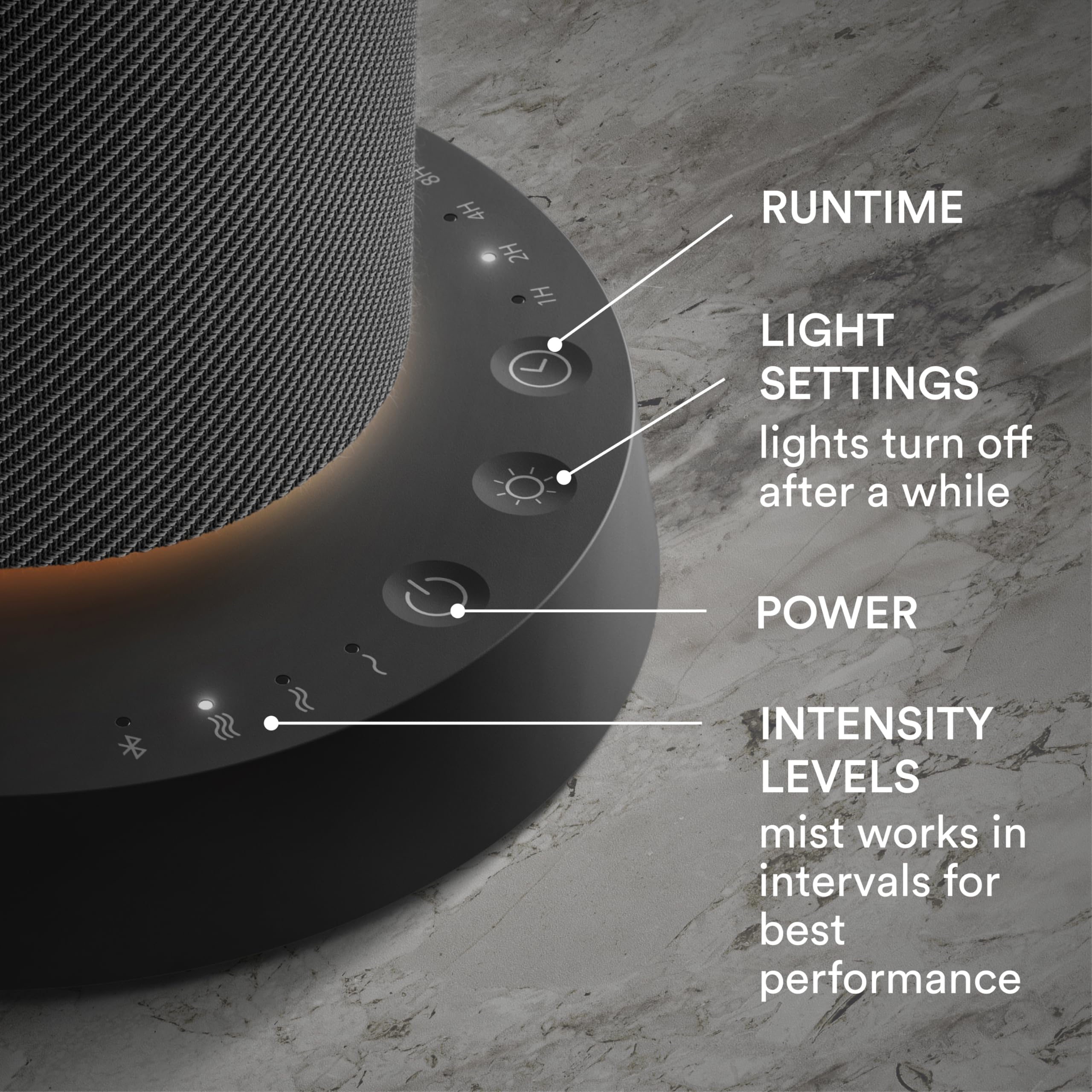 Homedics SereneScent Fabric Waterless Diffuser – Cordless, 14h Battery, 6 Lights (Black)
