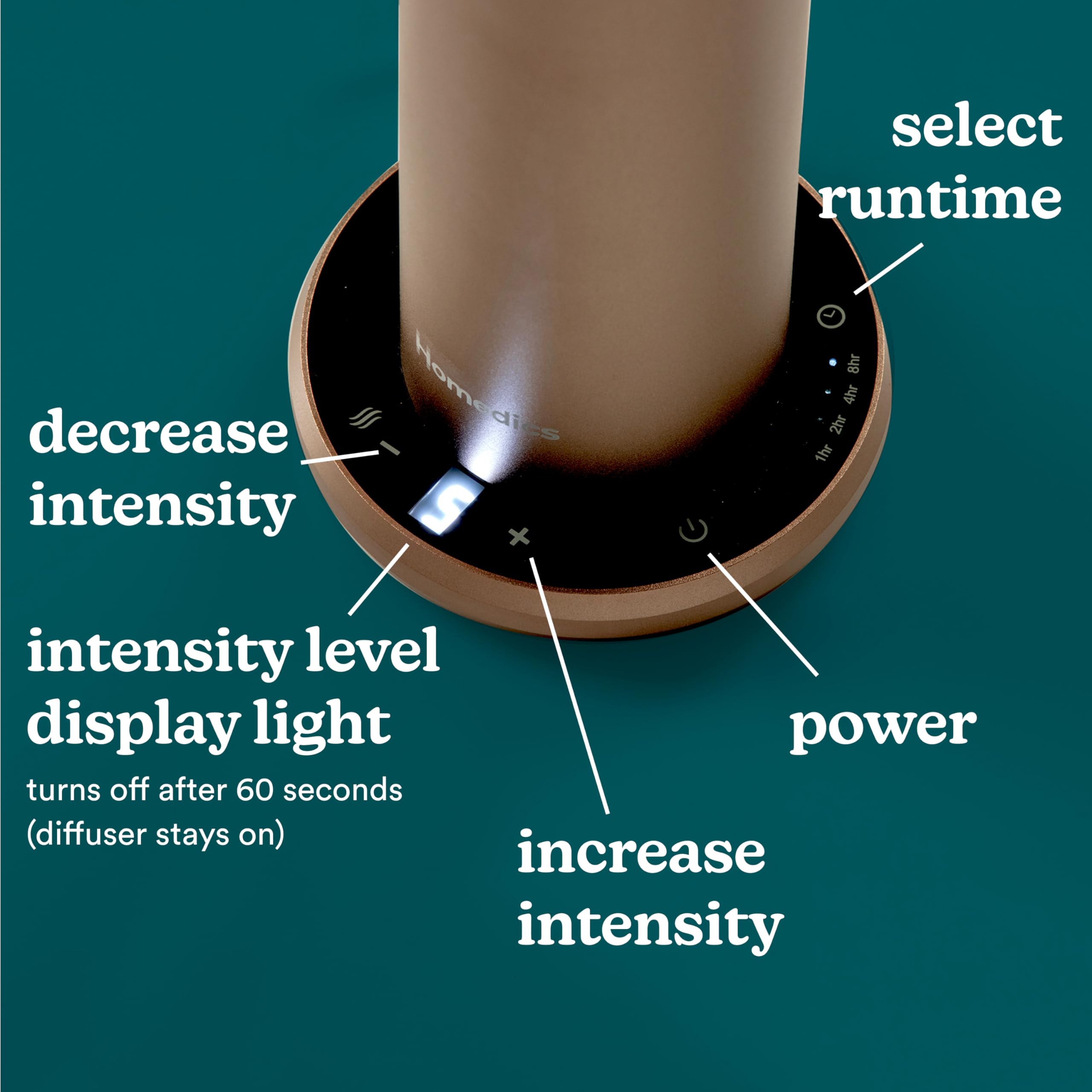 Homedics SereneScent Waterless Diffuser – Champagne, Patented Air Diffusion