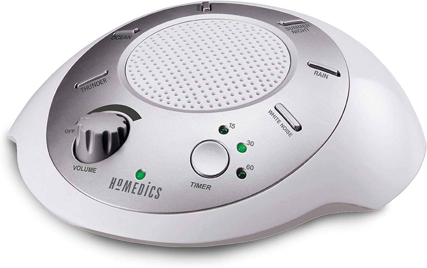 Homedics SoundSleep White Noise Machine – Portable Travel Companion with 6 Sounds