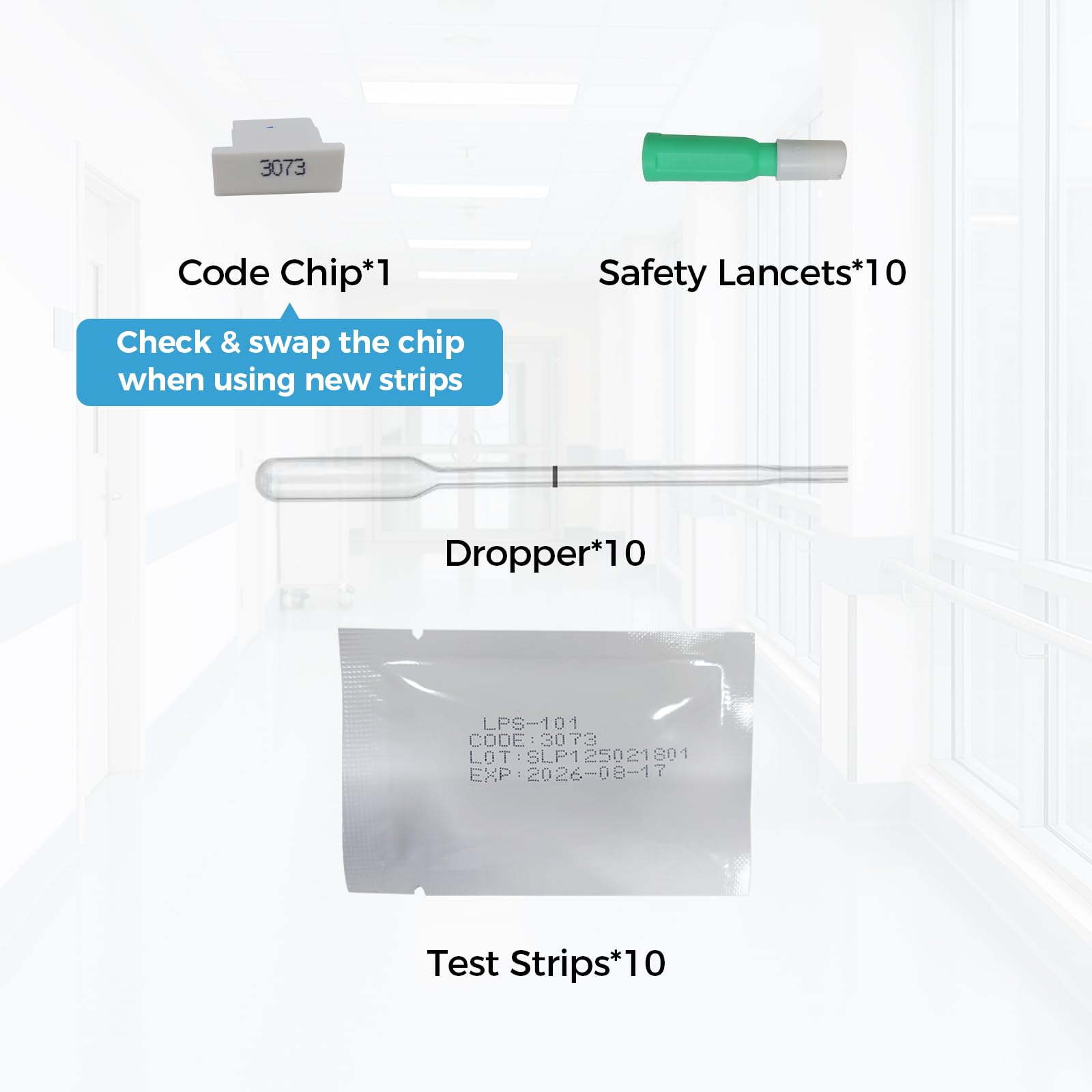 HOMEDSUN 10 Pack 4-in-1 Cholesterol Test Strips for HSLPM-102 | Lancets & Droppers (Analyzer Not Included)