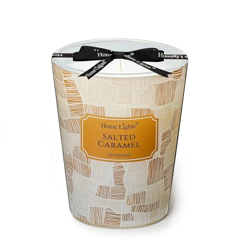 HomeLights Salted Caramel Soy Wax Candle – 6.7oz, 1-Wick, Aromatherapy Gift