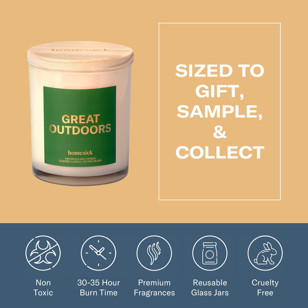Homesick Great Outdoors 7.5 oz Candle - Patchouli & Cypress