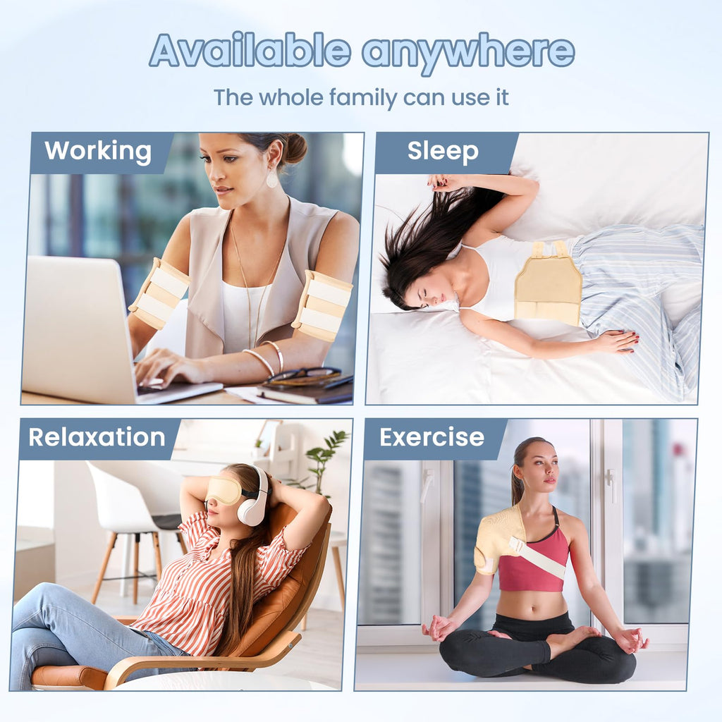 HOMHOW 9 Pcs Castor Oil Pack Wrap Set | Reusable Organic Castor Oil Packs for Eyes, Shoulders, Chest, Stomach, Knees & Feet