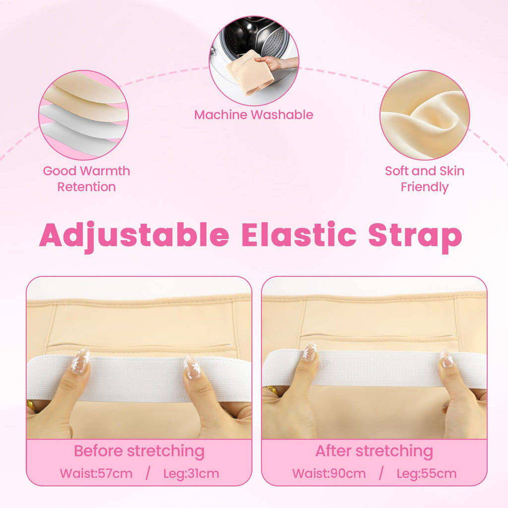 HOMHOW 7 Pcs Castor Oil Pack Wraps – Reusable Organic Castor Oil Packs (Waist, Neck, Chest, Arms, Knees)