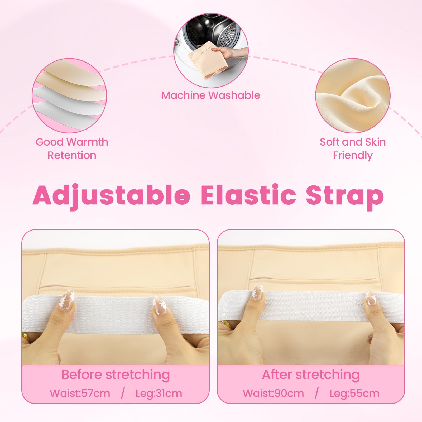 HOMHOW 7 Pcs Castor Oil Pack Wraps – Reusable Organic Castor Oil Packs (Waist, Neck, Chest, Arms, Knees)