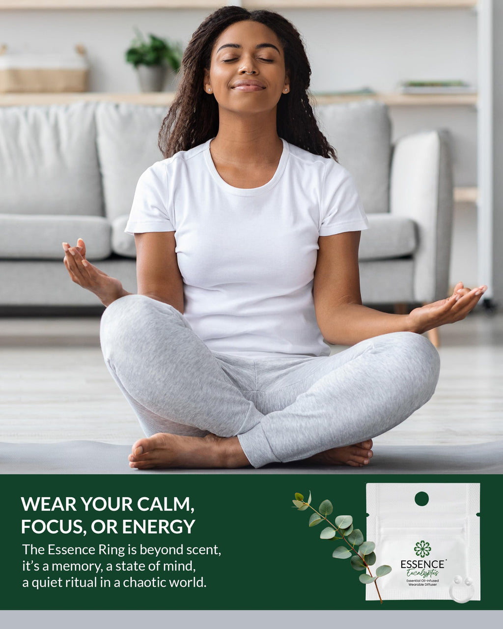 HONÉ Essence Wearable Aromatherapy Nasal Diffuser – Eucalyptus Inhaler for Stress & Mood Support | Made in USA, Travel-Friendly