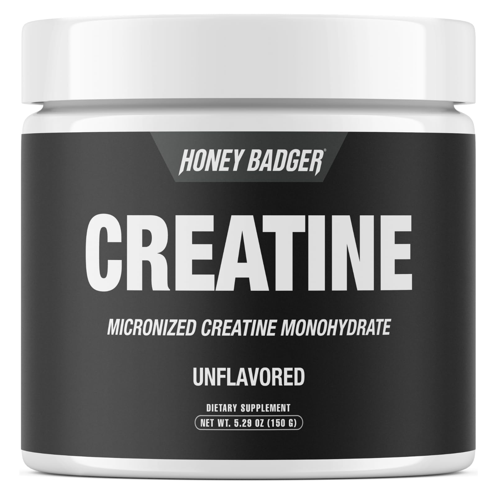 Honey Badger Creatine Monohydrate Powder – Micronized, Unflavored