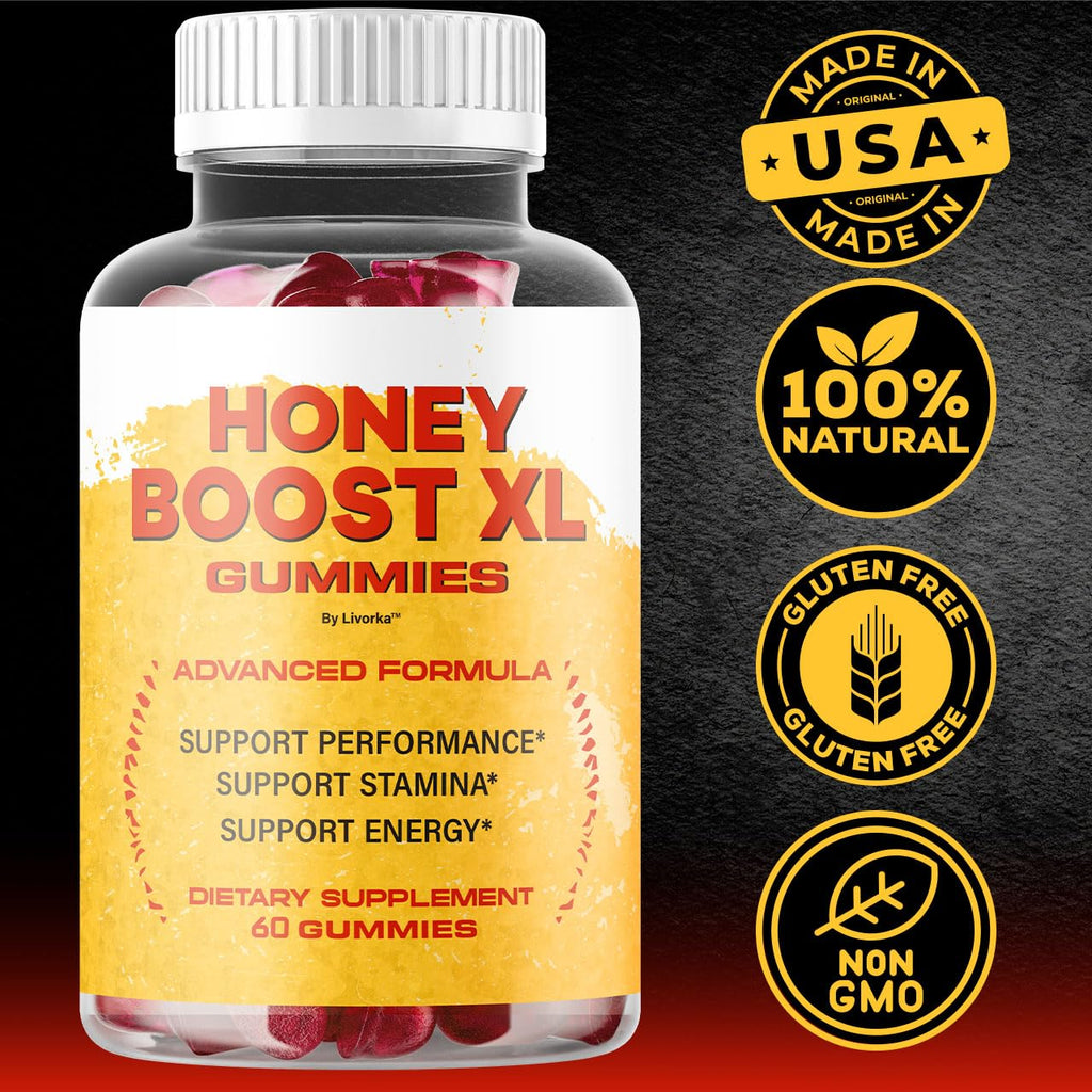 Honey Boost XL Gummies - Official Premium Men's Health Supplement | 60 Gummies