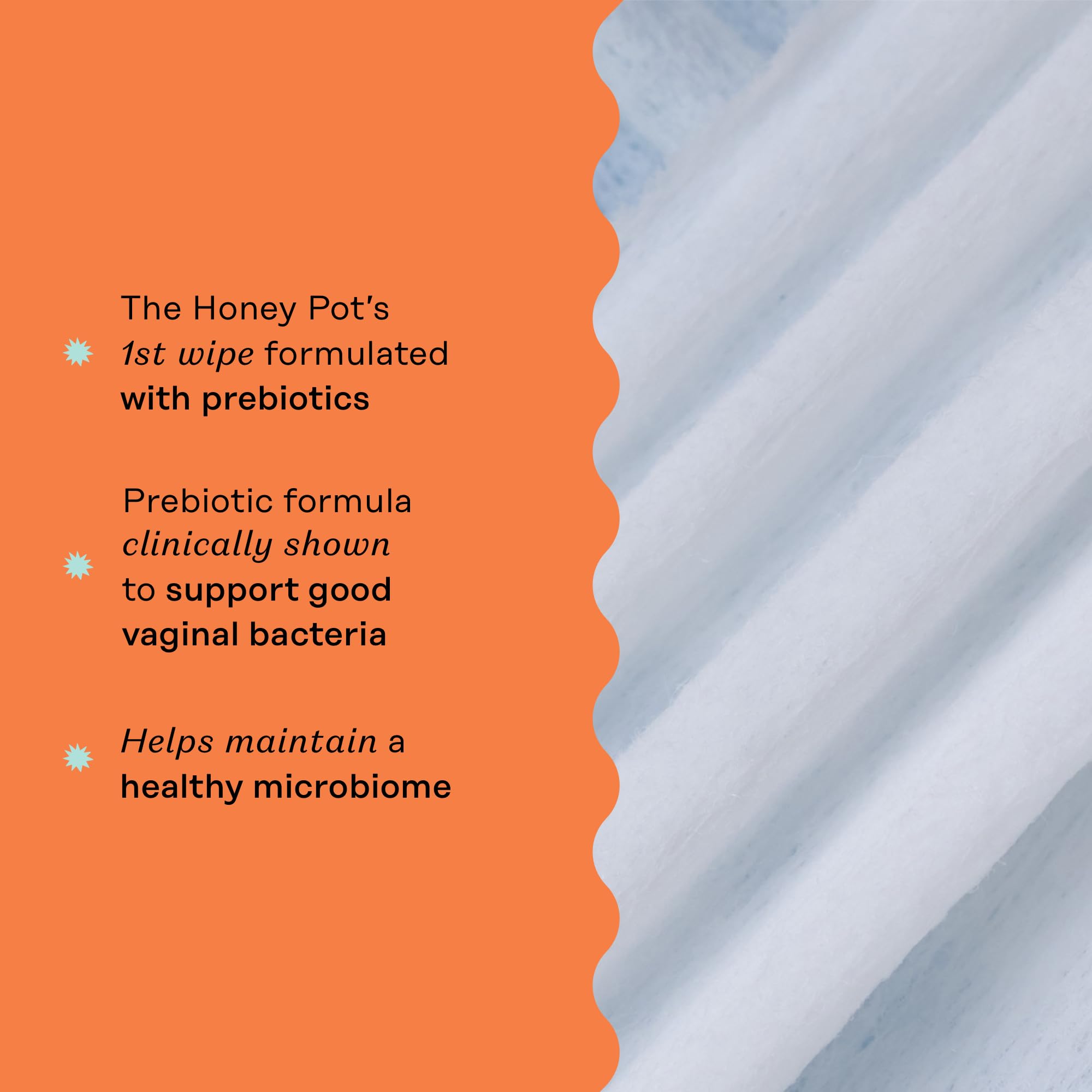 The Honey Pot Company Prebiotic Feminine Wipes – Daily pH Balance, Fragrance, Sulfate Free (30 ct)