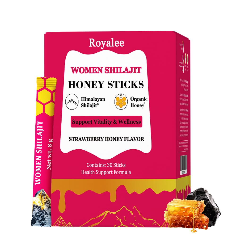Shilajit Honey Sticks for Women – Strawberry Flavor | Energy, Balance & Focus | 30 Sticks