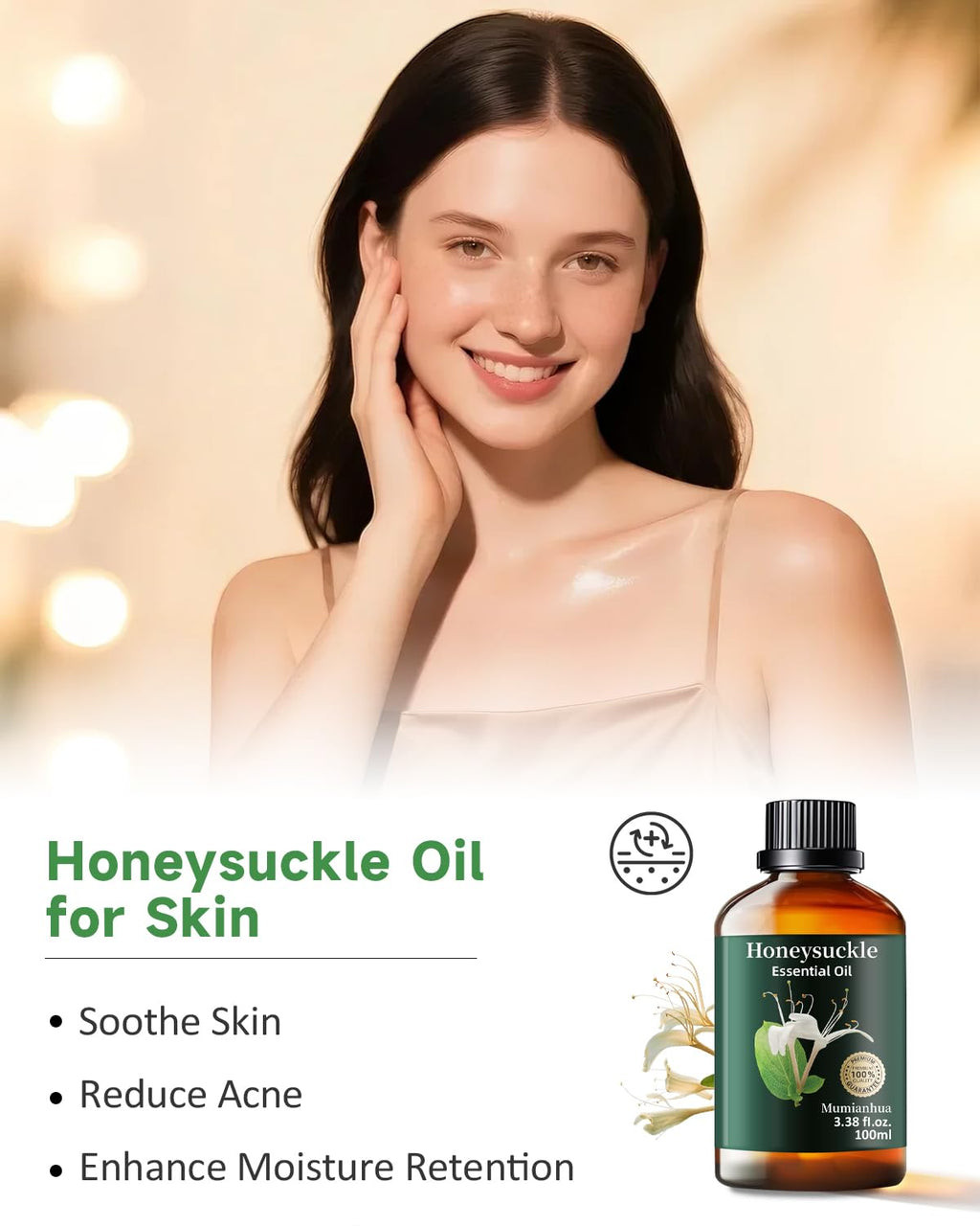 Pure Honeysuckle Essential Oil for Bedtime Serenity – Relaxation, Pillow Mist & Diffuser | Mumianhua 3.38 fl oz