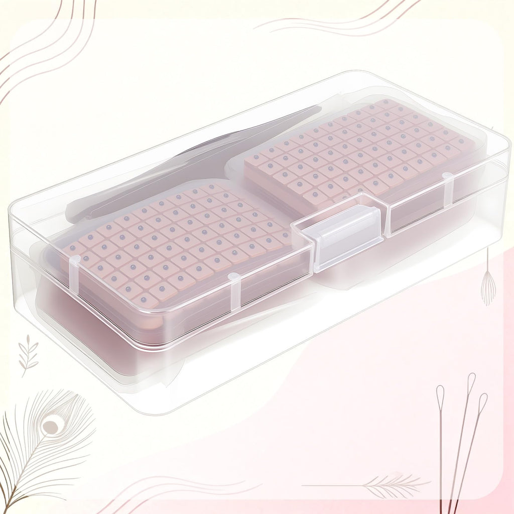 Honoson 1 Set 1200 Pcs Acupressure Ear Beads – Ear Counters, Acupuncture Kit with Chart, Probe & Tweezers