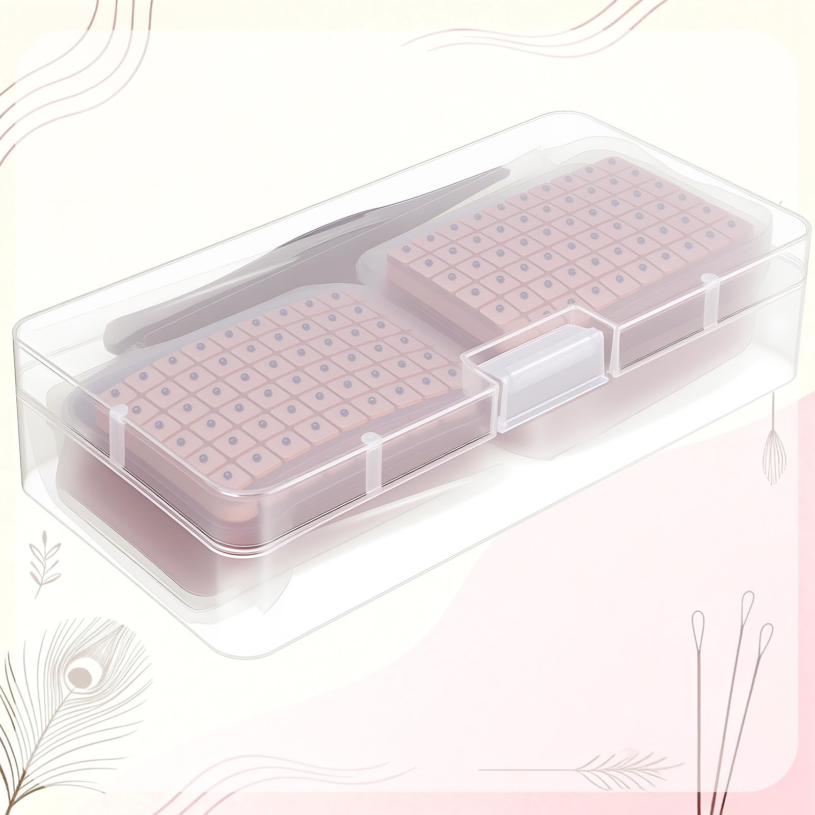 Honoson 1 Set 1200 Pcs Acupressure Ear Beads – Ear Counters, Acupuncture Kit with Chart, Probe & Tweezers