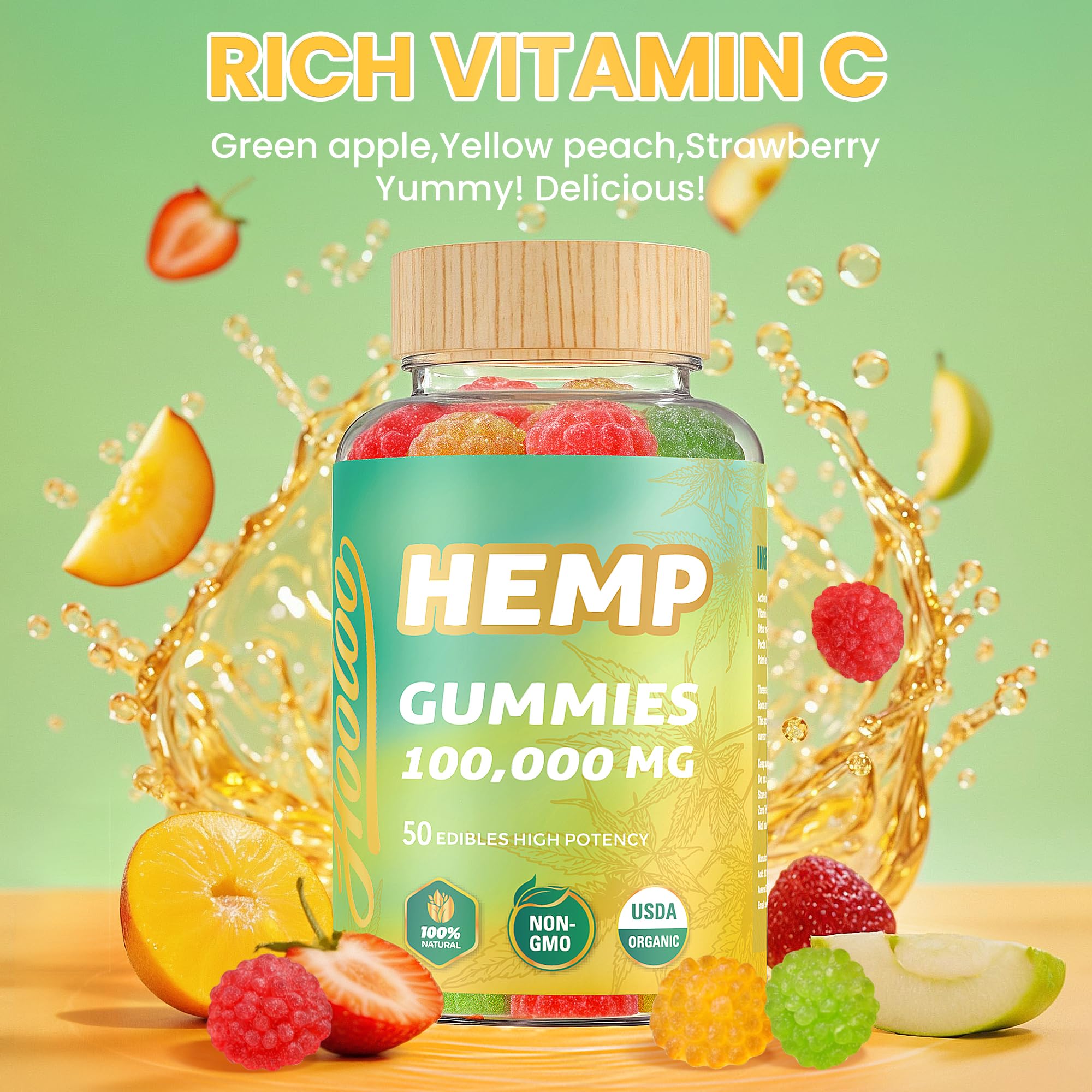 HOOLOO Hemp Gummies 100,000mg – Deep Sleep Support, Discomfort Relief, Made in USA