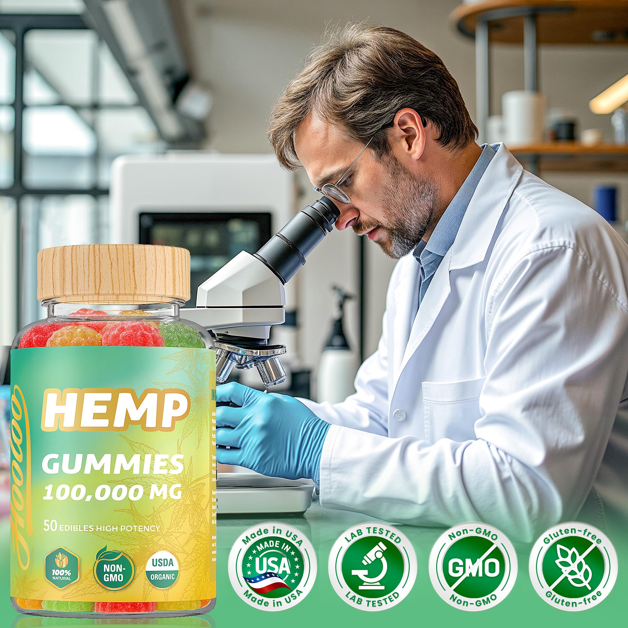 HOOLOO Hemp Gummies 100,000mg – Deep Sleep Support, Discomfort Relief, Made in USA