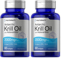 Horbäach Antarctic Krill Oil 2000mg | 60 Softgels | Omega-3 + Astaxanthin | Non-GMO, Gluten Free | Pack of 2