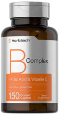 Horbaach B Complex Vitamins for Women & Men – 150 Caplets | Non-GMO & Gluten Free